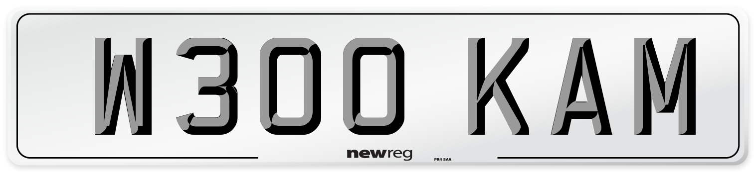 W300 KAM Number Plate from New Reg
